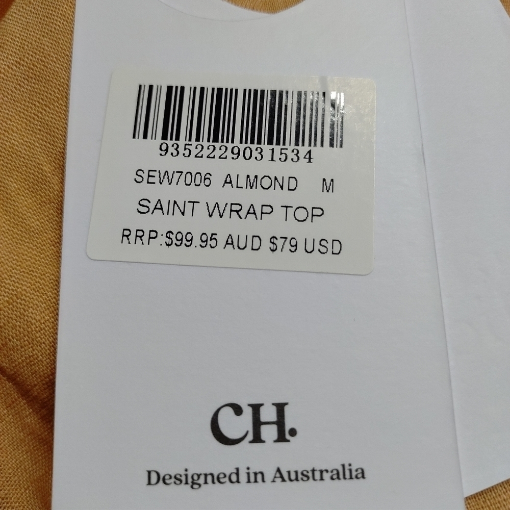 Charlie Holiday Saint Wrap Top Women's Almond Wrap Top Size M NWT - Picture 10 of 10